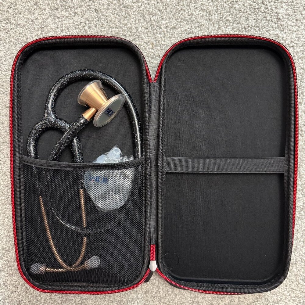 MDF ProCardial® Titanium Cardiology Stethoscope - Black Glitter/Rose Gold